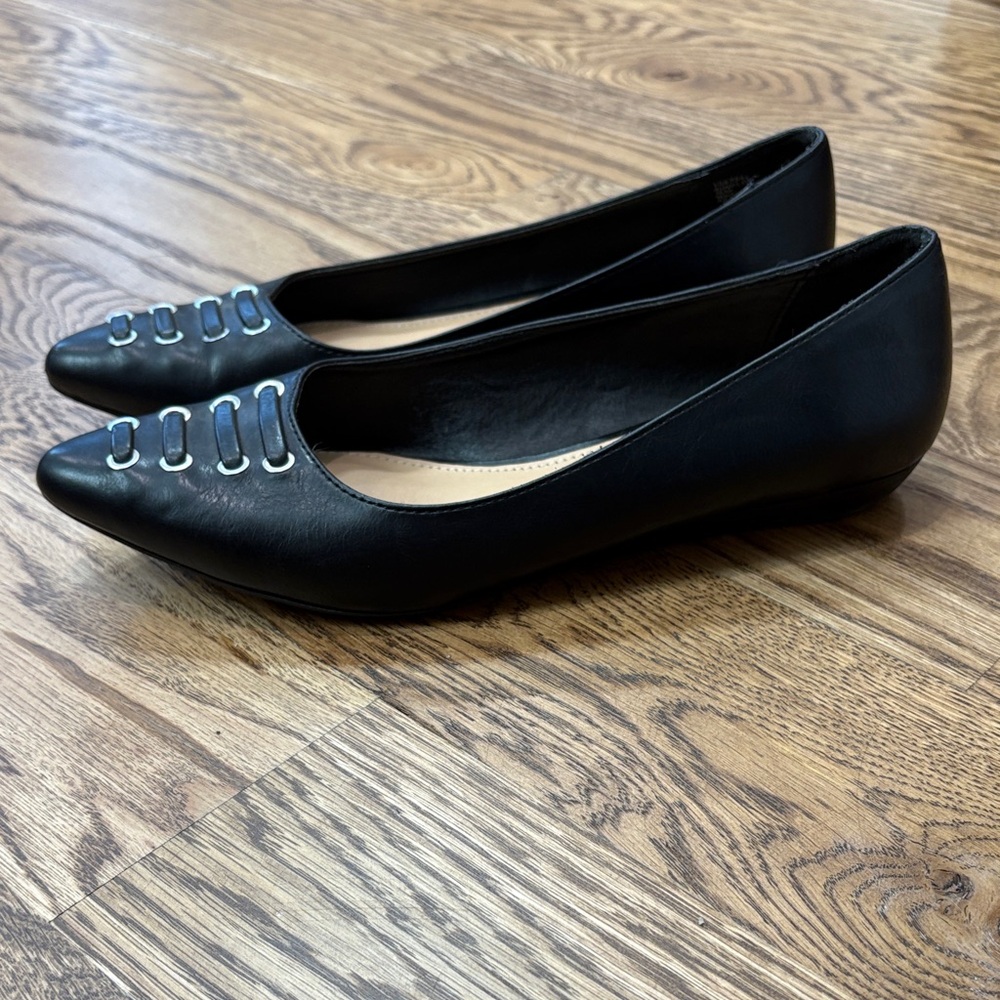 Limelight Ainsley Black Flats with Silver Accents